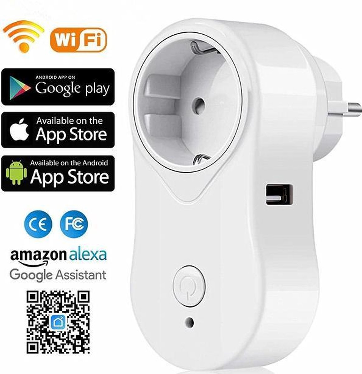Smart Plug Wifi Socket 16A EU Outlet Wireless timing Smart Switch Remote Controlled Sockets Compatible with Amazon Alexa, Echo and Echo Dot for IOS and Android with Voice Control