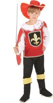 LUCIDA - Rode musketier kostuum voor jongens - M 122/128 (7-9 jaar)