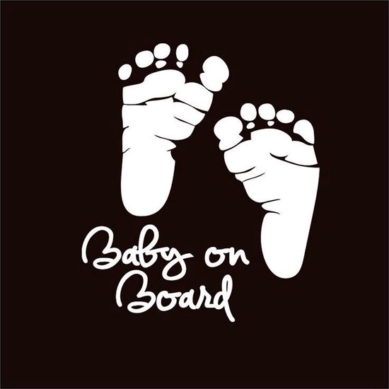Baby On Board Autosticker - Aan Boord Sticker Auto - Wit bol.com