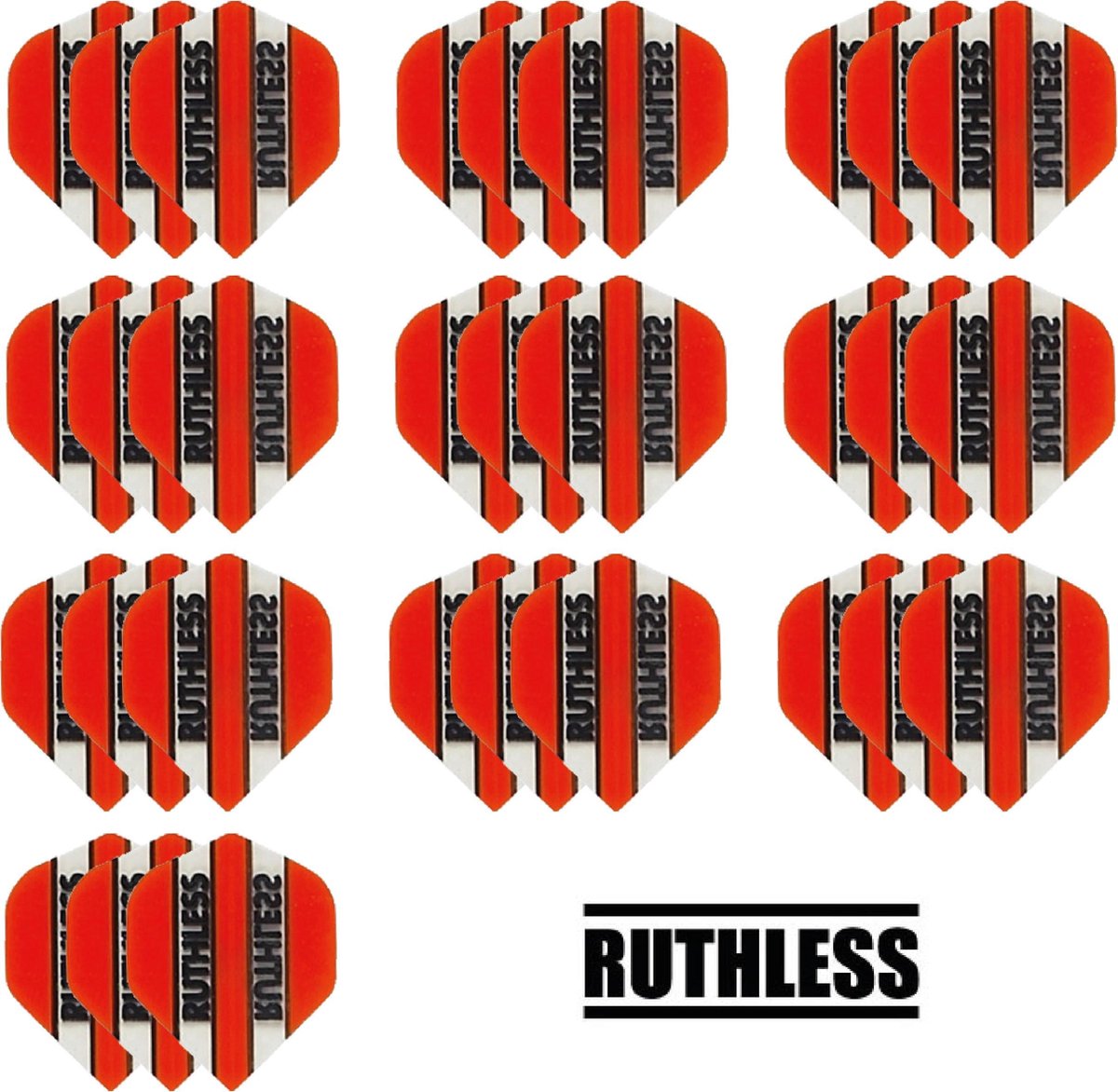 deDartshop 10 Sets (30 stuks) Ruthless flights Multipack - Oranje - darts flights