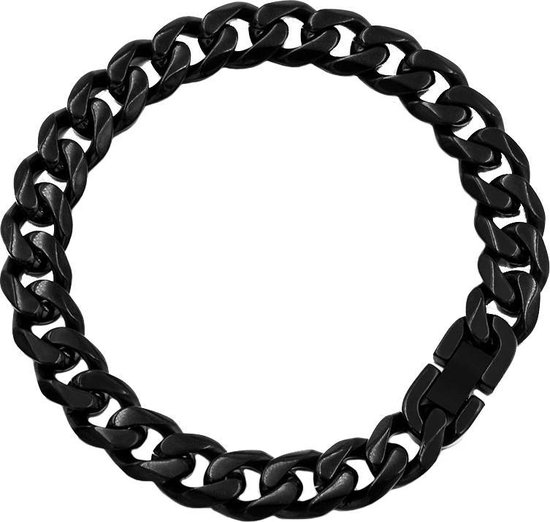 Heren armband Edelstaal Link chain Black 10mm