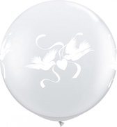 Qualatex - Megaballon Love Doves clear per stuk