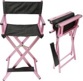 Make up visagie artist kappers stoel inklapbare lichtgewicht regisseursstoel zithoogte 70 cm roze