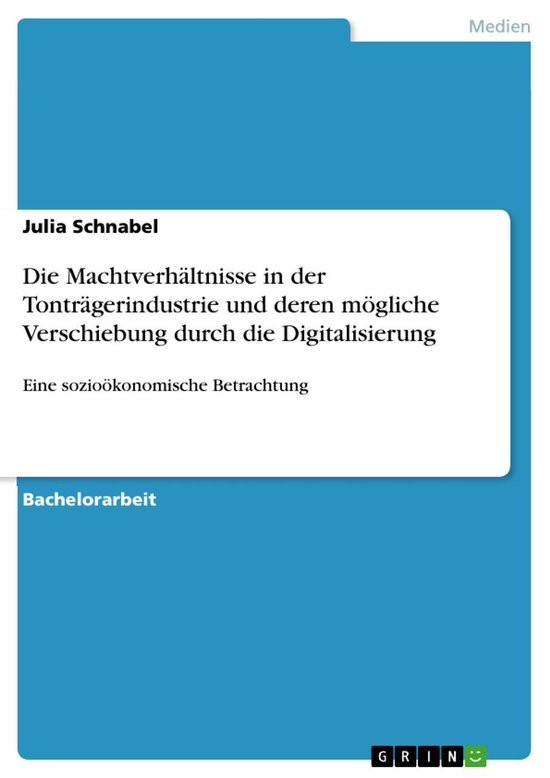 Die Machtverhältnisse in der Tonträgerindustrie und deren  ... - cover