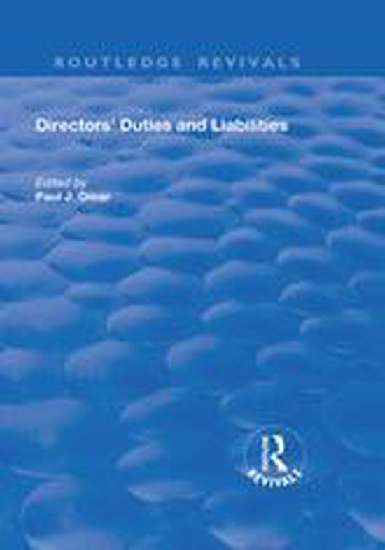 Routledge Revivals - Directors' Duties and Liabilities - cover