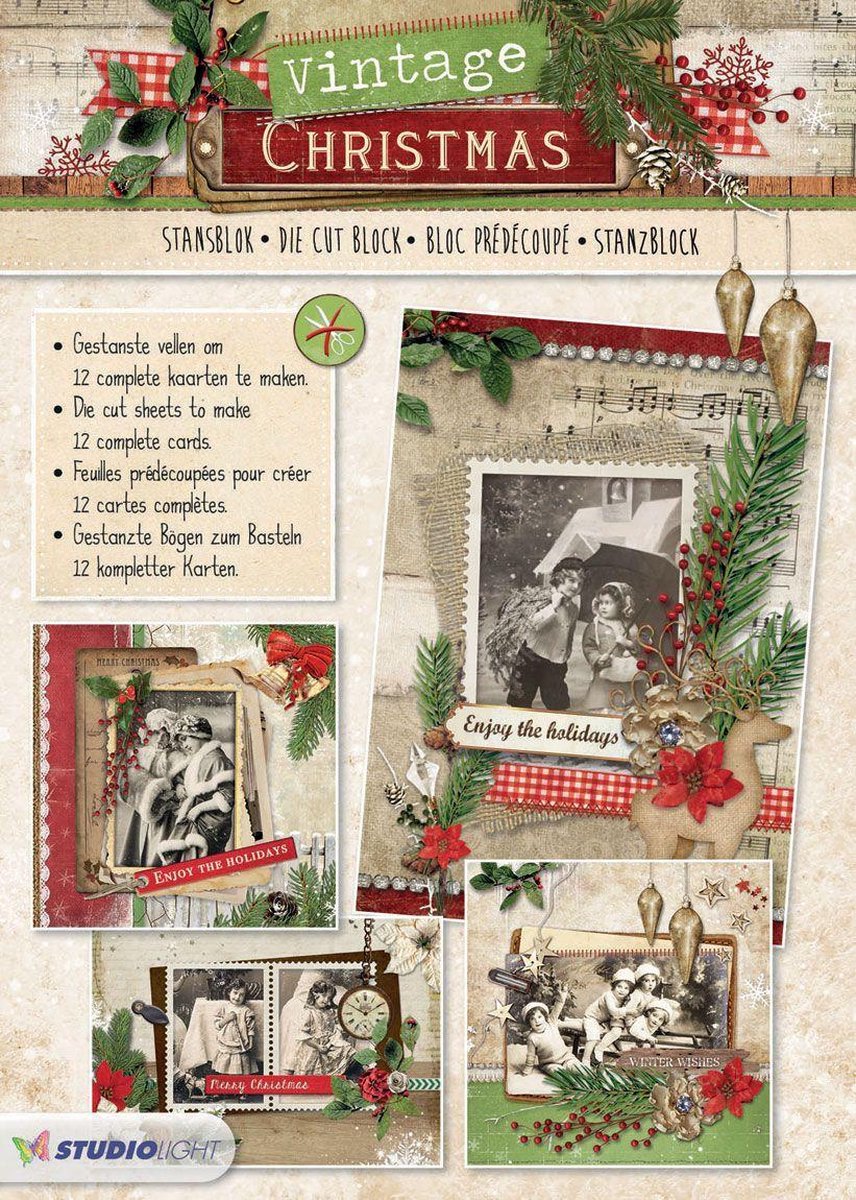 Ongebruikt bol.com | Vintage Christmas - Kerst 3D Stansblok - Maak 12 Kerst RT-56