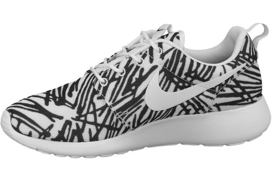 Nike Roshe One Print Sneakers Dames Sportschoenen - Maat 40 - Vrouwen - wit/ zwart | bol.com