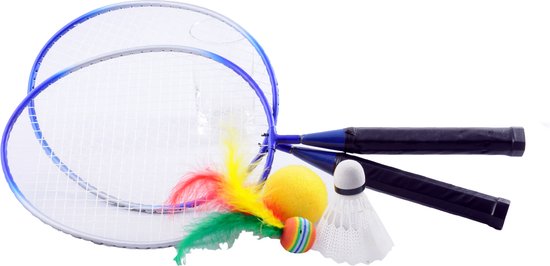 MINI BADMINTONSET WITH RACKETS, FOAM BALL, SHUTTLECOCK AND FEATHERBALL