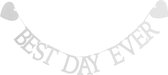 Guirlande en bois Ginger Ray Rustic Country 'Best Day Ever' - blanc -1,50 mètres