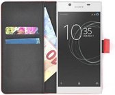 Rood effen wallet book style case hoesje voor Sony Xperia L1