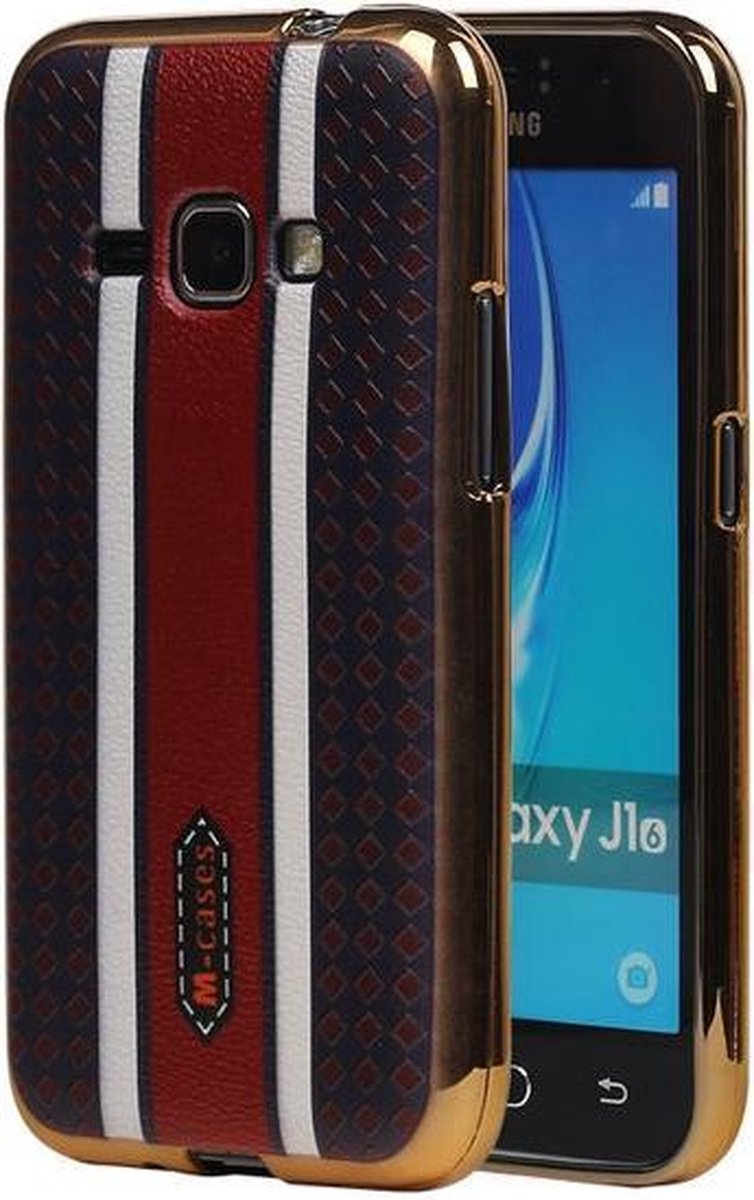 M-Cases Bruin Ruit Design TPU back case hoesje voor Samsung Galaxy J1 2016