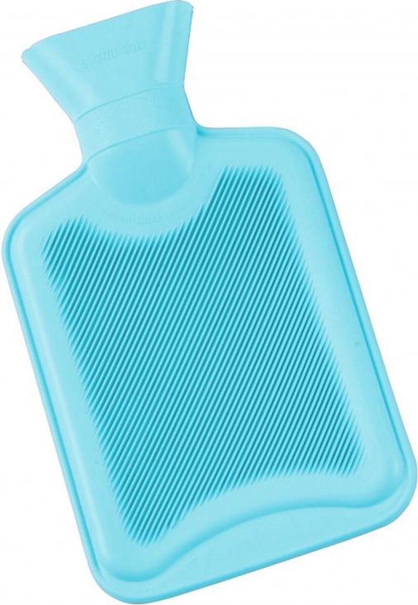 Goedkoopste Premium Blauwe Geribbelde Kruik – 2 Liter – Blauw | 100 Natuurlijk Rubber Warmwaterkruik | BPA FREE
