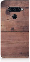 LG V40 Thinq Book Wallet Case Old Wood