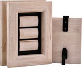 Chatière Tomsgates Felix en bois | Fini blanc | 18 x 12 cm | Installation facile | pour portes jusqu'à 5,5 cm d'épaisseur | Isolant | Durable