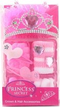 Johntoy Prinsessen Kroon En Haar Accessoires Wit/roze