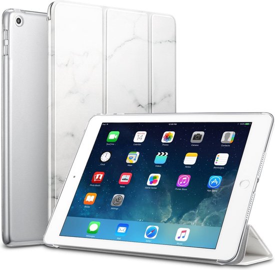 Apple iPad Mini 1 / 2 / 3 Hoes Marmer Wit Tri-Fold Book Case Cover Leer -  Hoesje van iCall | bol.com