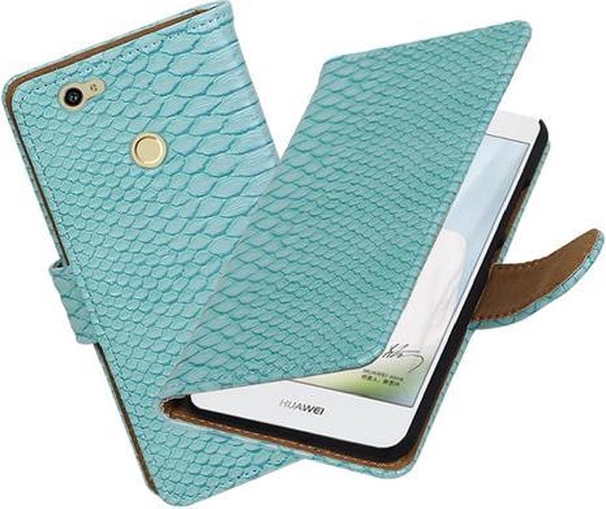 BestCases.nl Turquoise Slang booktype hoesje voor Huawei Nova
