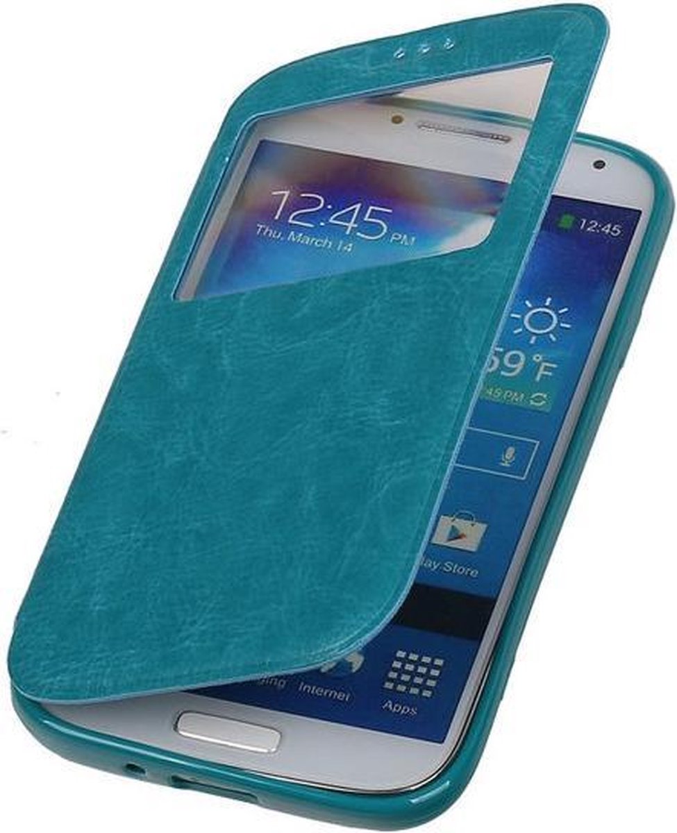 Polar View Map Case Turquoise Samsung Galaxy S3 Mini I8190 TPU Bookcover Hoesje