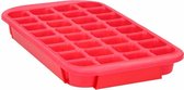 XL ijsblokjes vorm - 32 ijsklontjes - rood - 33 x 18 x 3.5 cm - rubber