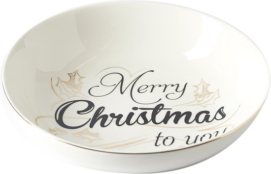 Riviera Maison - Merry Christmas To You Soup Wit kom - Porselein |