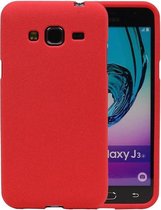 Rood Zand TPU back case cover hoesje voor Samsung Galaxy J3