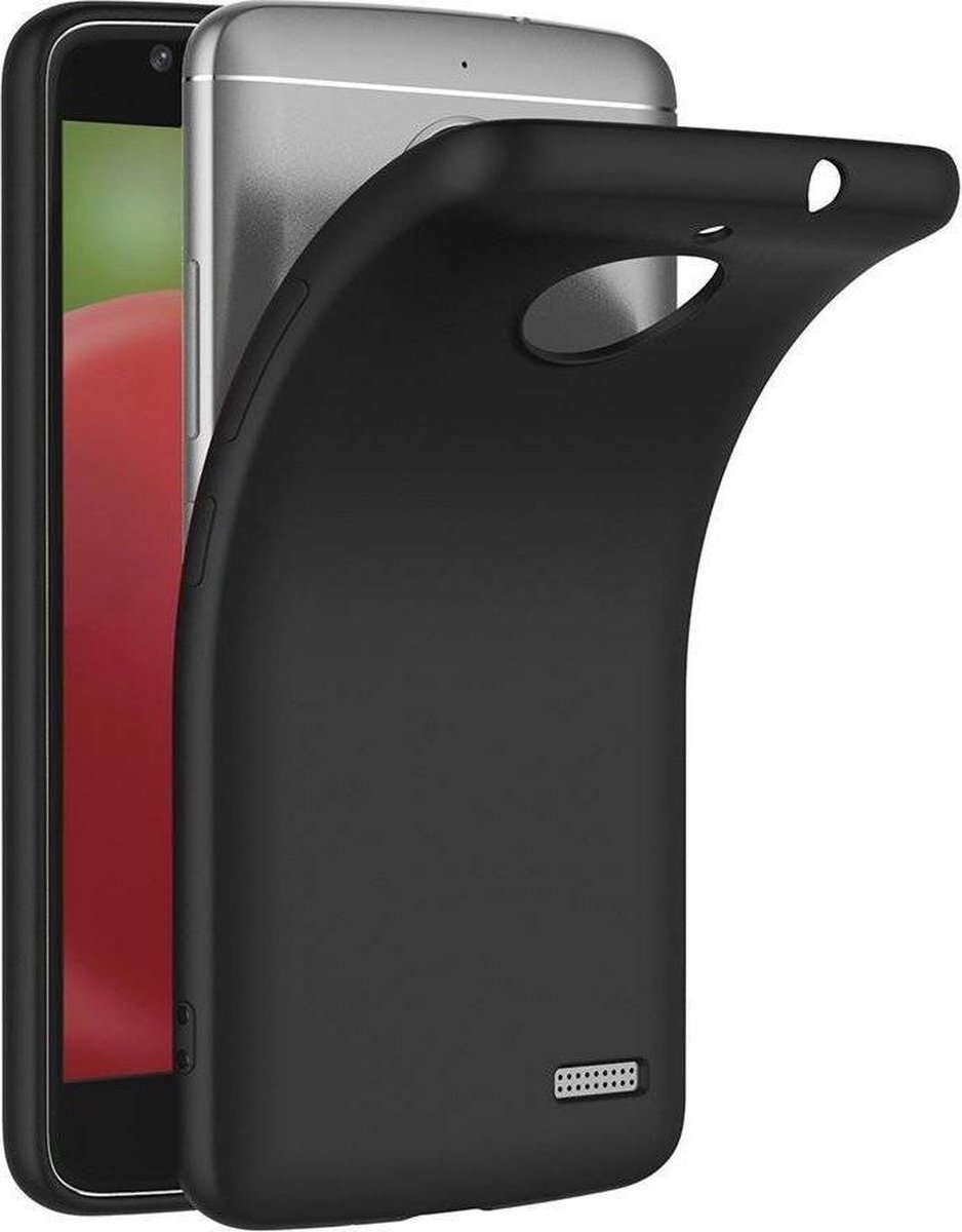 Zwart TPU Siliconen Case Hoesje Geschikt voor Motorola Moto E4 Plus