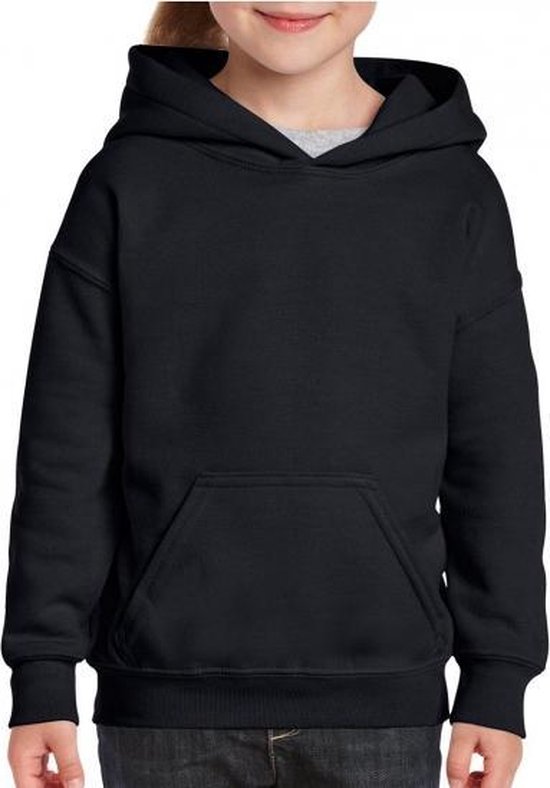 Nieuwe betekenis Actief canvas Zwarte capuchon sweater voor meisjes 134-140 (m) | bol.com