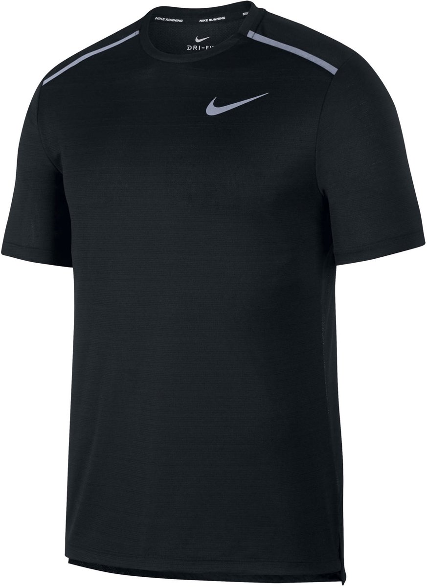 Nike Dry Miler Top SS Sporttop Heren /Reflective Silv Zwart