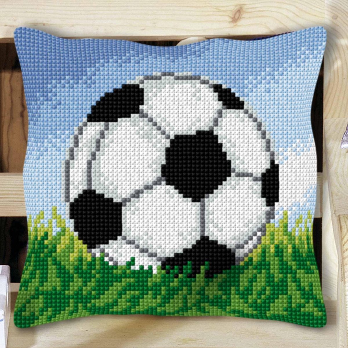 kruissteekkussen 33075 voetbal