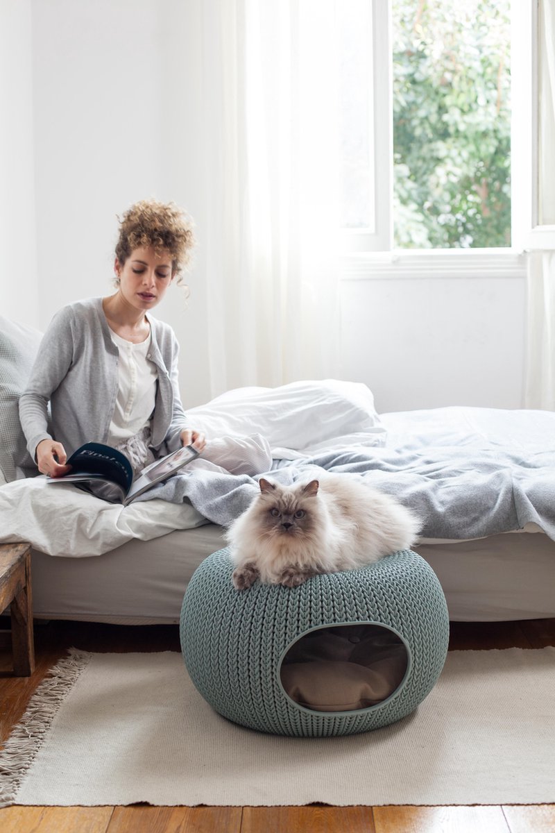 heuvel activering Herziening Curver Cozy Pet Home - Kattenmand - Crème - Ø 55 cm | bol.com