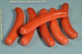 Saucisses crues, 6 pièces - 25x165 mm - mannequin de viande