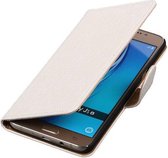 Croco Bookstyle Wallet Case Hoesjes voor Galaxy J5 (2017) J530F Wit