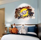 Minion muursticker - Minion breekt door muur - dispicable me minions sticker