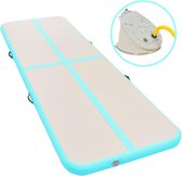 Yogamat met Sporthanddoek - met Pomp Opblaasbaar - Groen - 800x100x10 cm
