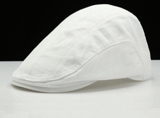 Designer Flat Cap Cotton - Casquette plate pour homme - Blanc | bol.com