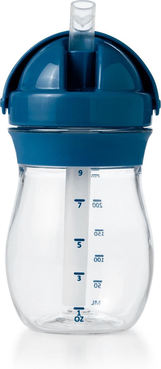 Goedkoopste OXO Tot Transitions Rietjesbeker - Drinkbeker met rietje - Drinkbeker baby - Drinkbeker kinderen - Antilekbeker - 250 ml - Navy