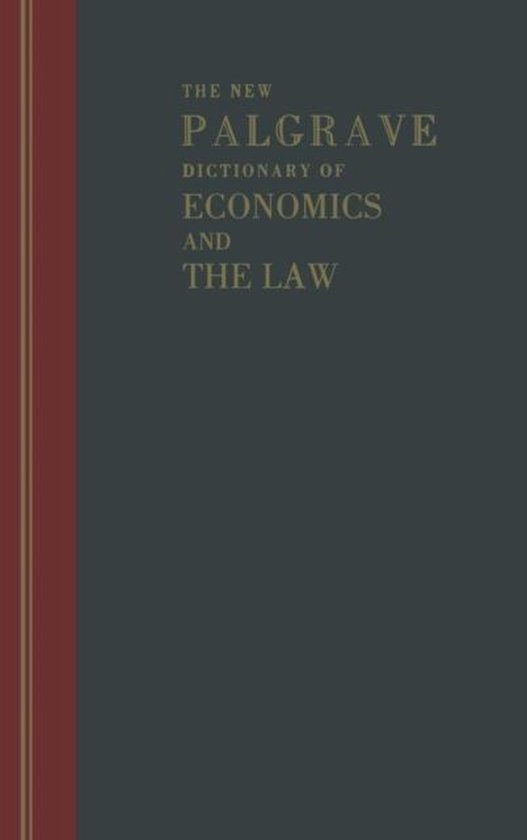 New Palgrave Dictionary of Economics and Law Mv - cover
