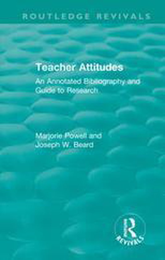 Routledge Revivals - Teacher Attitudes - cover