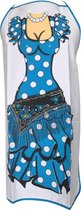 Spaanse schort - Flamenco - keuken schort dames blauw - verkleed kleding