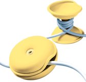 Snoeren wikkelen - Cable Turtle - Mini - Licht Geel - 2 stuks - Cleverline - Ø 4,5 x H 2,3 cm -Voor smartphone kabeltjes, telefoon opladers, oordopjes