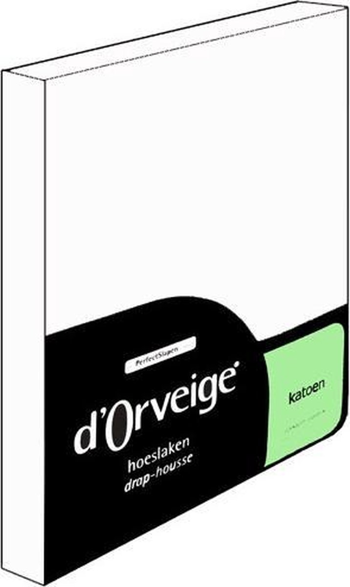 D'Orveige Hoeslaken Katoen - Eenpersoons - 90x220 cm - Wit