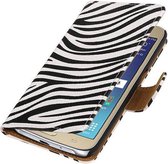 Zebra Bookstyle Hoes voor Galaxy J2 (2016 ) J210F Wit