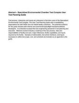 Specialized Environmental Chamber Test Complex