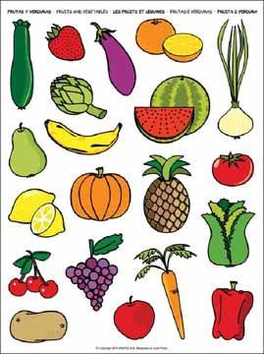 Apli themastickers groenten en fruit 60 etiketten