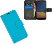 Turquoise Effen Wallet Bookcase Hoesje Motorola Moto G5