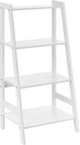 Badkamerrek ladderplank met 4 planken 90x43x32 cm wit