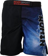 Nihon Fightshort Blue Cyber Heren Zwart/blauw Maat Xs