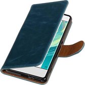 Zakelijke Book Case Telefoonhoesje Geschikt voor de Sony Xperia XA - Portemonnee Hoesje - Pasjeshouder Wallet Case - Blauw