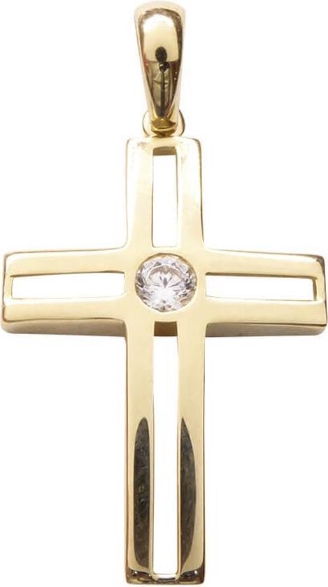 Gouden kruis met solitaire zirkonia | bol.com