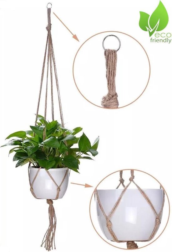 Bol Com Stijlvolle Plantenhanger 120 Cm Touw Macrame Plantenhouder Hangplant